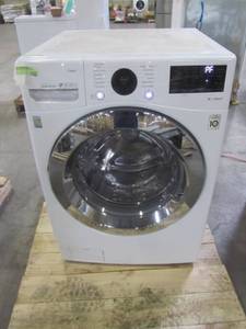 lot 98 image: LG Electronics 4.5 cu.ft. Ultra Large Capacity White Front Load Washer with Steam and Wi-Fi Connectivity WM3700HWA