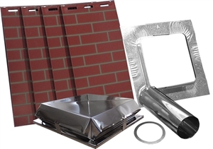 lot 240 image: Air Jet Chimney Housing Kit 17x17x36 Simulated Red Brick, GHL36R