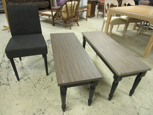 lot 133 image: LINON BRIDGEWATER BENCHES AND CHAIR