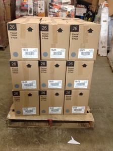 PALLET WHIT 18 CASES OF GLACIER BAY MANDOURI BATH FAUCET 199 876 CHROME HIGH ARC 2 HANDLE FAUCET  NEW