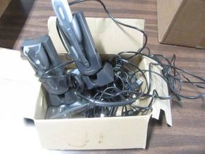 lot 35 image: Box of Misc Plantronics Wireless headset equipment