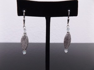 lot 68 image: .925 Sterling Silver Crystal Artisan Hook Clasp Dangle Earrings