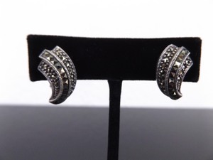 lot 91 image: .925 Sterling Silver Judith Jack Art Nouveau Clamp Back Earrings