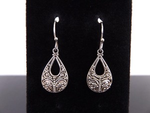 lot 94 image: .925 Sterling Silver Designed Dangle Hook Earrings