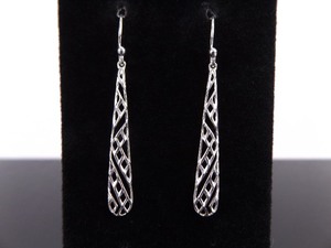 lot 95 image: .925 Sterling Silver Designed Dangle Hook Earrings