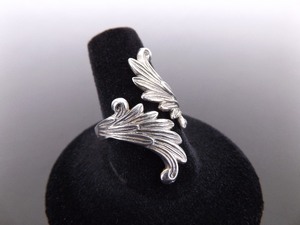 lot 62 image: .925 Sterling Silver Designed Open Wing Ring Size 9.5