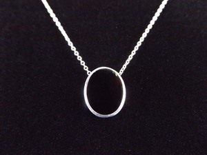 lot 13 image: .925 Sterling Silver Inlayed Black Onyx Pendant Necklace