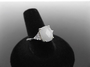 lot 29 image: .925 Sterling Silver Faceted Prehnite Ring Size 9
