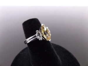 lot 33 image: .925 Sterling Silver Marquise Cut Danburite Crystal Ring Size 5