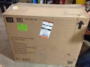 lot 14 image: Glacier Bay 2-piece 1.1 GPF1.6 GPF High Efficiency Dual Flush Elongated Toilet in Bone not used