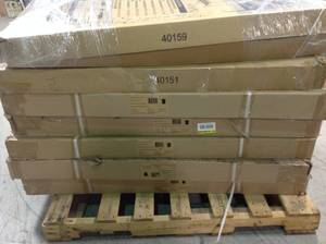 lot 47 image: Pallet whit assorted Newage 48 in. W x 42 in. H x 96 in. D Adjustable Ceiling Mounted Storage Rack
