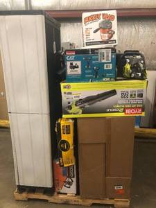 lot 50 image: Pallet of branded outdoor and shop tools original customer returns
