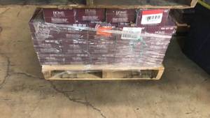 lot 51 image: Pallet Whit 24 cases Wire Brushed Strand Woven Cocoa Bean 38 in. T x 5-15 in. W x 36.02 in. 13 sfcase not used