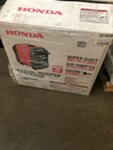 lot 111 image: Honda 3000-Watt Gasoline Powered Electric Start Portable Generator with Eco-Throttle and Oil Alert in good conditions