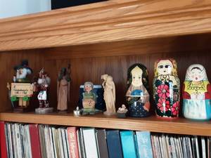 lot 16 image: Lot Of Collectibles-Stacking Dolls, Carved Figures