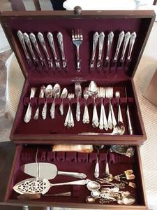 lot 58 image: Prestige Plate Flatware Service For 12 With Chest