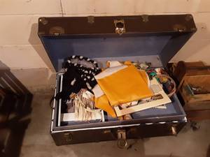 lot 96 image: Old Trunk & Contents Crafting