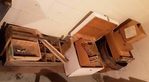lot 97 image: Primitive Box, Bushel Baskets, Crates