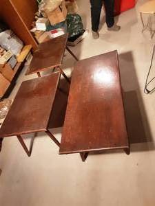 lot 108 image: 3-Tables, 1-Leg Needs Fixing
