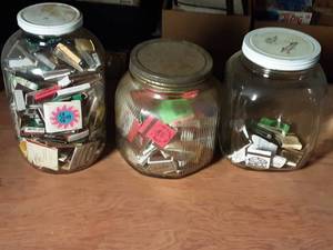 lot 116 image: 3-Old Jars Of Matchbook Collection