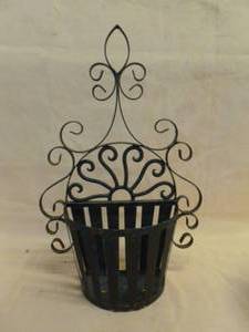 lot 45 image: Wrought Iron Wall Pocket