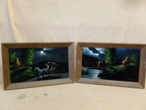 lot 299 image: Vintage Black Velvet Paintings
