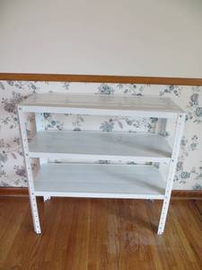 lot 10 image: 2 White Metal Shelves