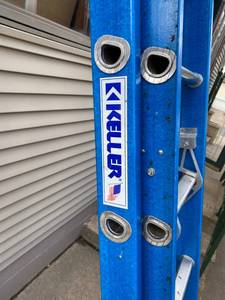 lot 137 image: Keller 16 Foot Fiberglass Extension Ladder