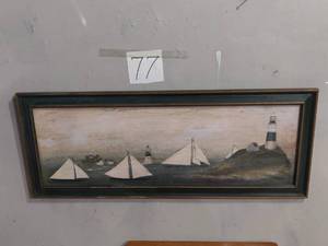 lot 77 image: Framed Sail Board Picture...