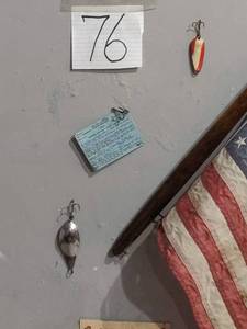 lot 76 image: Antique Sign, Board Light, Lures, A...