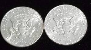 2 BU-UNC 1964 KENNEDY SILVER HALF DOLLARS