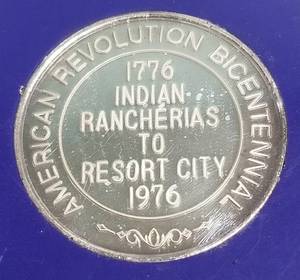 1 TROY OZ. .999 FINE SILVER 1976 OCEANSIDE CA SAN LUIS REY