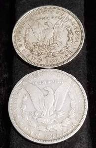 2 MORGAN SILVER DOLLARS 1883 1921