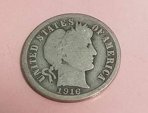 3 BARBER SILVER DIMES 1901 1916 1916-S