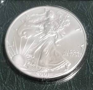 2001 AMERICAN SILVER EAGLE 1 TROY OZ. .999 FINE SILVER SEALED