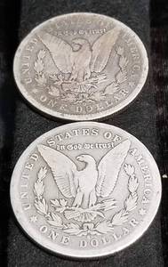 2 MORGAN SILVER DOLLARS 1881-S 1901-O
