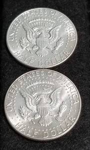 2 BU-UNC 1964 KENNEDY SILVER HALF DOLLARS