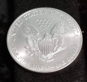 2002 AMERICAN SILVER EAGLE 1 TROY OZ. .999 FINE SILVER DOLLAR