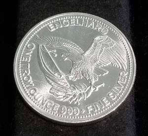 1 TROY OZ. .999 FINE SILVER ENGELHARD THE AMERICAN PROSPECTOR