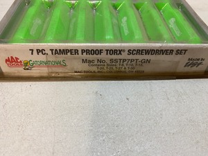 lot 45 image: MAC Gatornational 7pc TamperProof Torx Screwdriver Set
