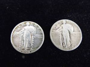 Lot of 2 Walking Liberty Quarters