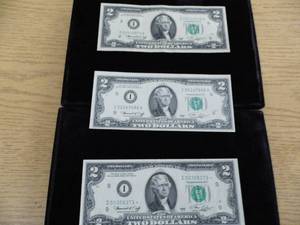 Lot of 3 - $2 Bills