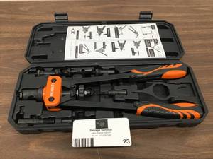 lot 23 image: Rexbeti 14in Rivet Nut Tool, Professional Rivet Setter Kit with 7 Metric & SAE