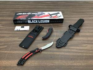 lot 43 image: Black Legion Red Fury Knife Set (6 Piece)