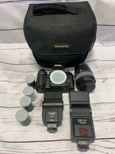 lot 1 image: Nikon N80 Camera Kit with Lenses, Flashes, Film, Bag
