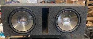 lot 35 image: Pair of High End Infinity Subwoofers 13 x 16 x 36