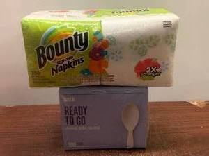 Napkins and Plastic Spoons