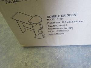 lot 120 image: Furinno Computer Desk open box Asse...