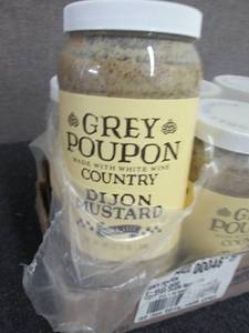 lot 242 image: 6- 48 oz Jars Grey Poupon Dijon Mus...
