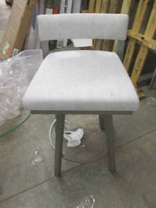 lot 261 image: Linen Upholstered Swivel Metal Bar ...